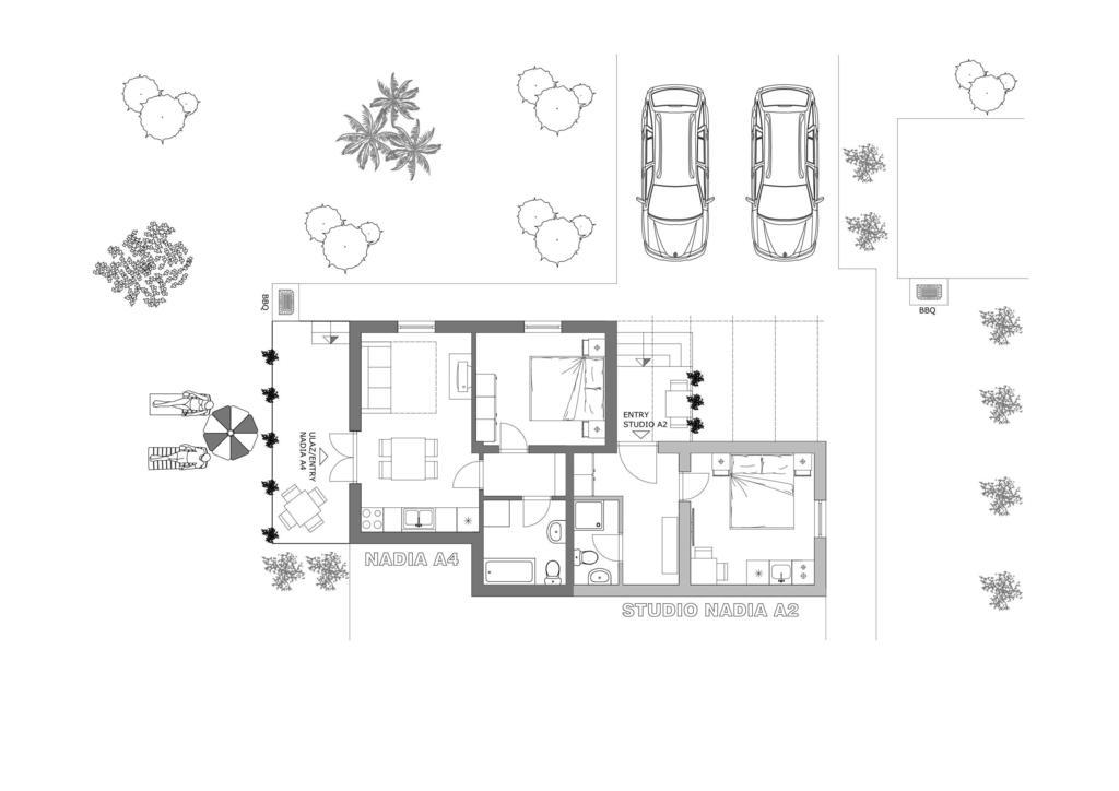 Studio And Apartment Nadia With Garden بوريتش الغرفة الصورة
